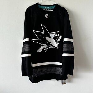 NHL San Jose Sharks All Star Hockey Jersey Adidas Parley Black NWT Size 46 Strap